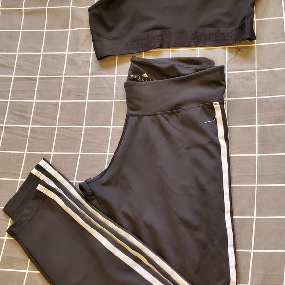 Addidas 3 stripe tights,Addidas sport bra,crop top - Picture 9 of 9